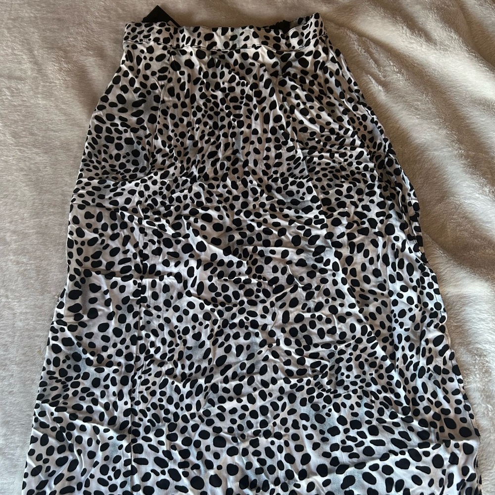 Motel Rocks Black and White Spotted Maxi Skirt